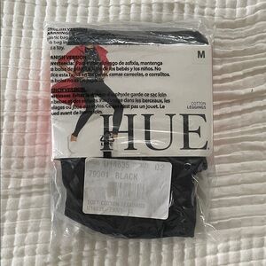 NWT HUE Women's Black Cotton Leggings